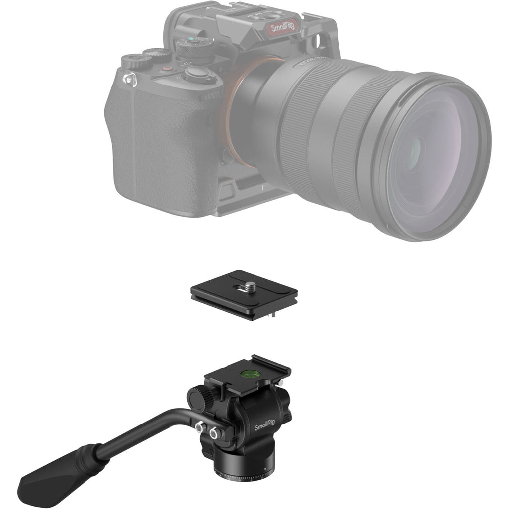SmallRig CT180 video tripod kit with adjustable legs and fluid head for stable filming and smooth camera movements.