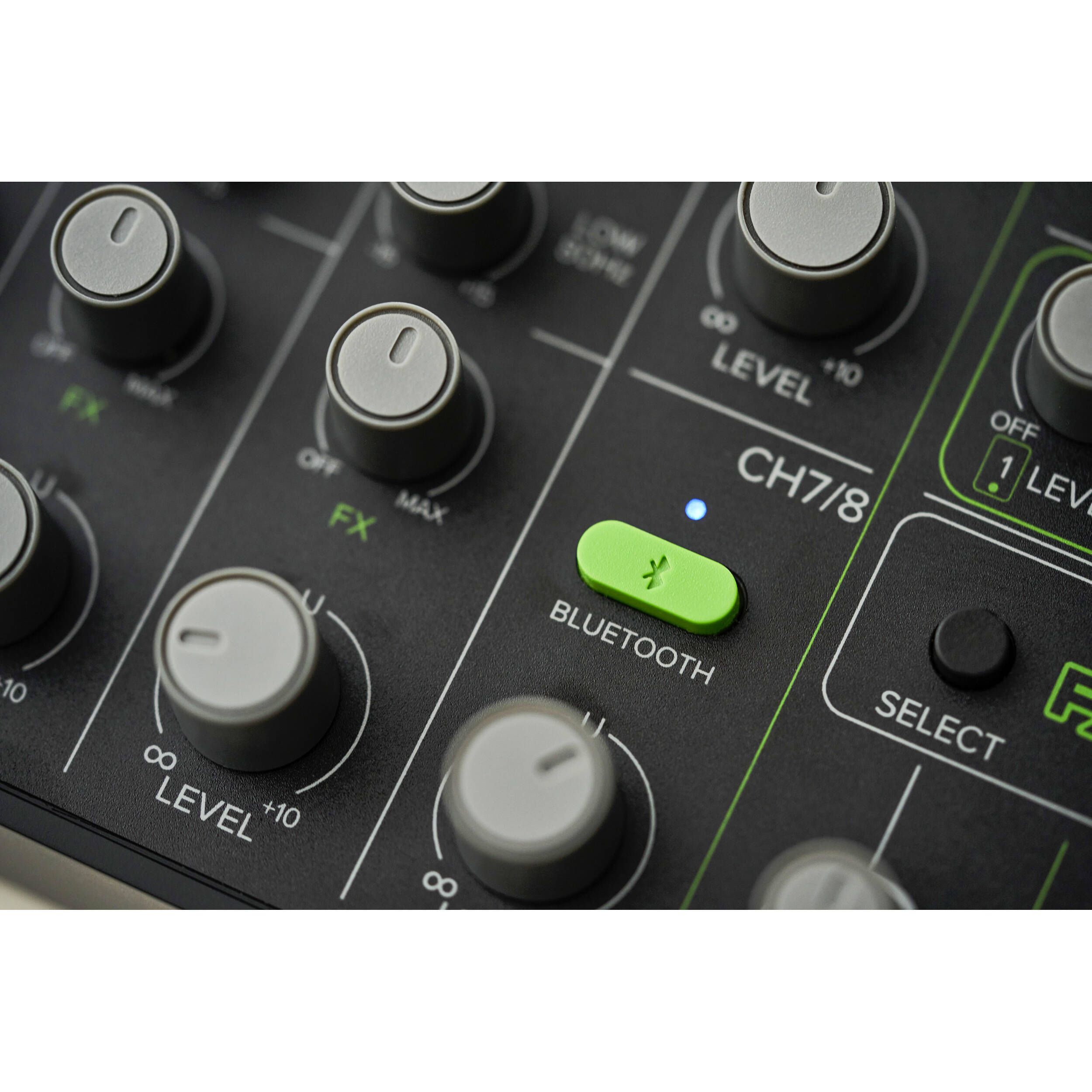 Mackie MobileMix video streaming mixer with multiple input controls, compact design, and professional audio interface.