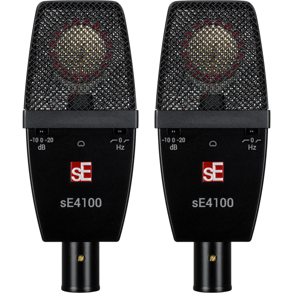 sE Electronics sE4100 condenser microphone with metal grille and body, suitable for studio recording and live sound applications.