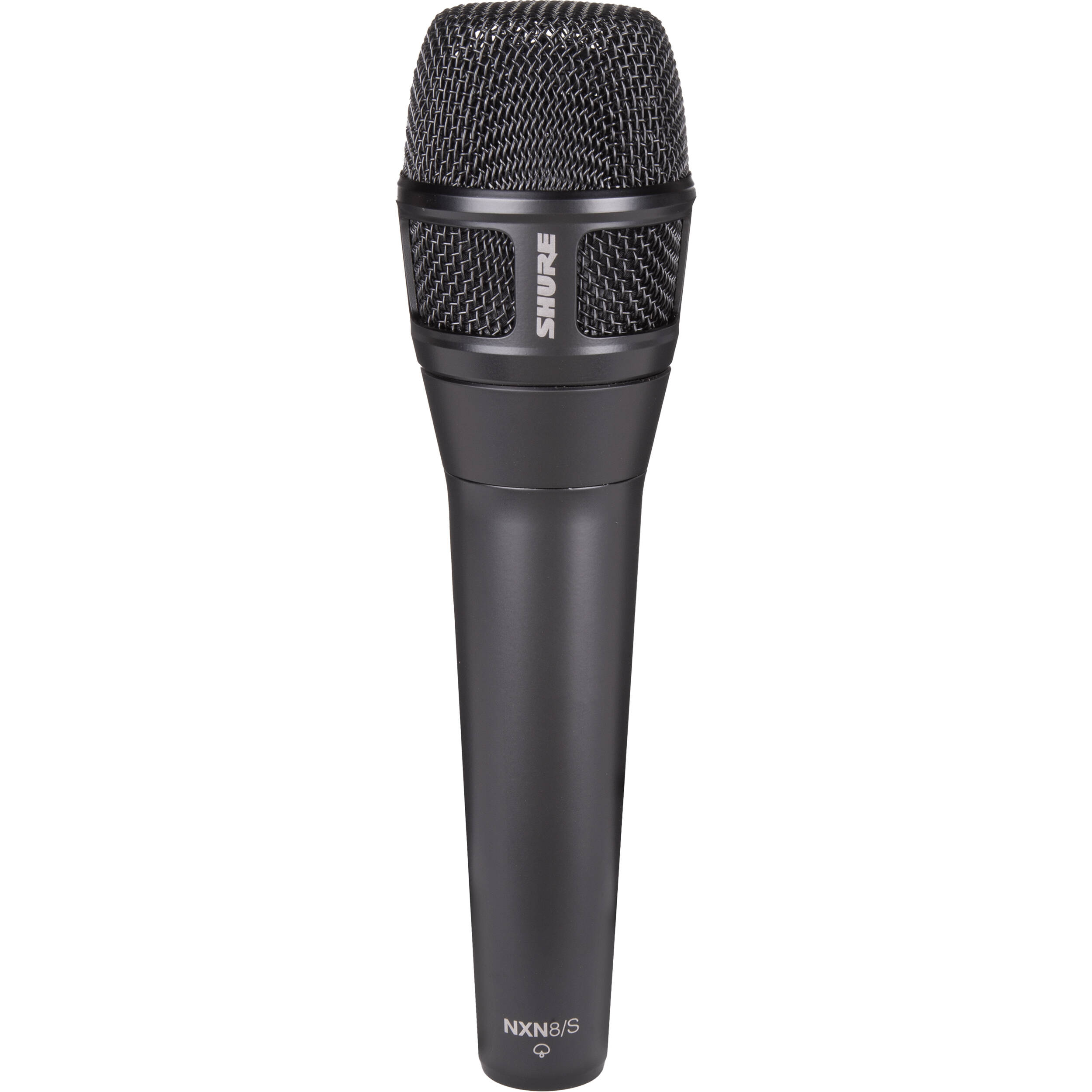 Shure Nexadyne 8/S dynamic microphone with black body and grille, designed for professional audio recording and live sound.