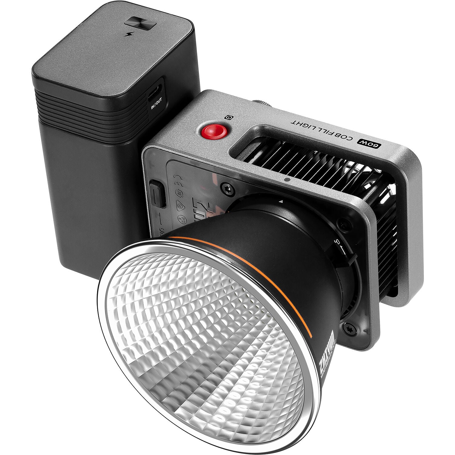 Zhiyun Molus X60 Pro bi-color LED light panel with adjustable brightness and color temperature, showcasing its sleek design and controls.