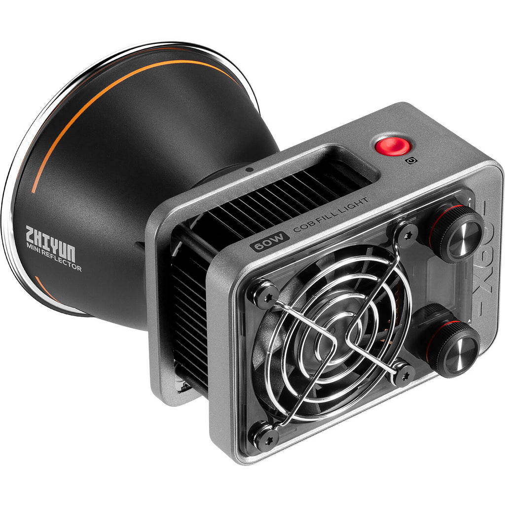 Zhiyun Molus X60 Bi-Color LED lights in a combo kit, showing adjustable lighting panels with control dials and mounting accessories.