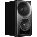 Kali Audio SM-5 active nearfield monitors with black cabinets and front-facing controls for studio sound monitoring.