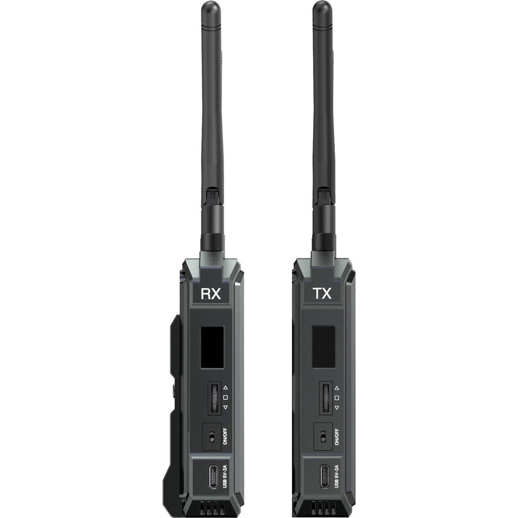 Hollyland Pyro H wireless video transmission system with compact transmitter and receiver units for professional video streaming.