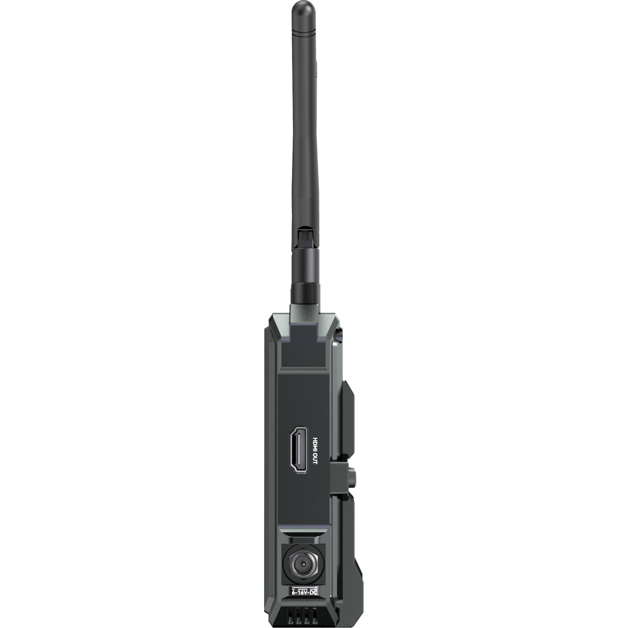 Hollyland Pyro H wireless video receiver connected to a camera system with antennas and display screen, part of Hollyland wireless video system.