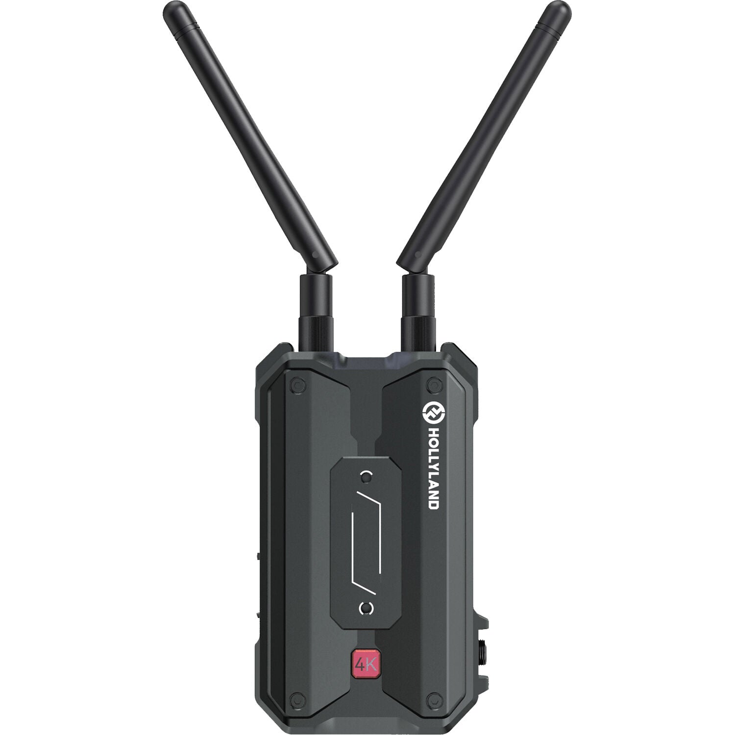 Hollyland Pyro H wireless video transmitter attached to camera, part of Hollyland wireless video system for professional filming.