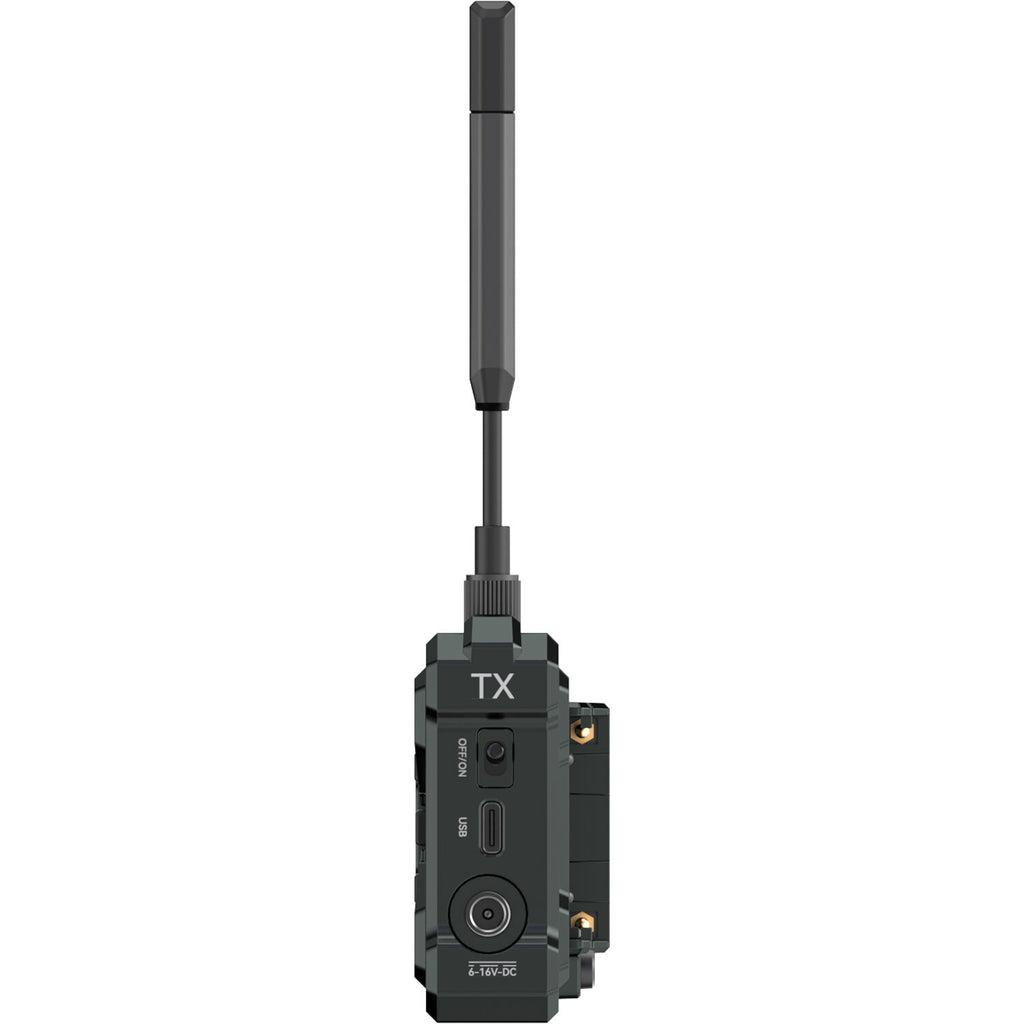 Hollyland Pyro S wireless video transmitter connected to professional camera setup for high-quality live video transmission.