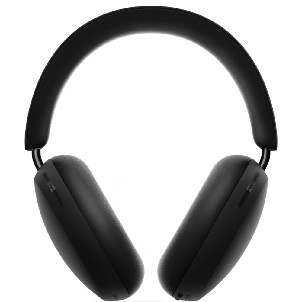 Sonos Ace wireless headphones in black with over-ear design and cushioned ear cups, showcasing sleek audio gear.