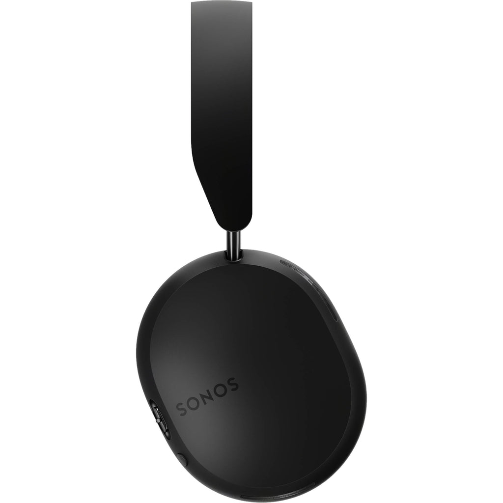 Sonos Ace wireless headphones in black with over-ear design and cushioned ear cups, featuring sleek modern style.