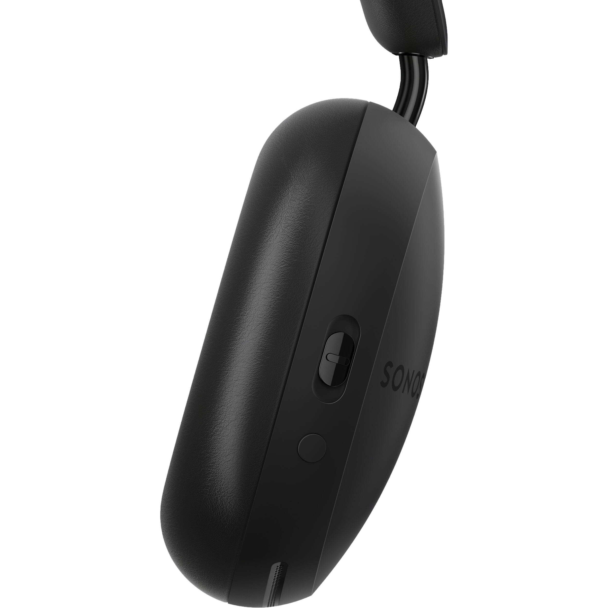 Sonos Ace wireless headphones with sleek design and over-ear fit, shown in black with padded ear cups and headband.