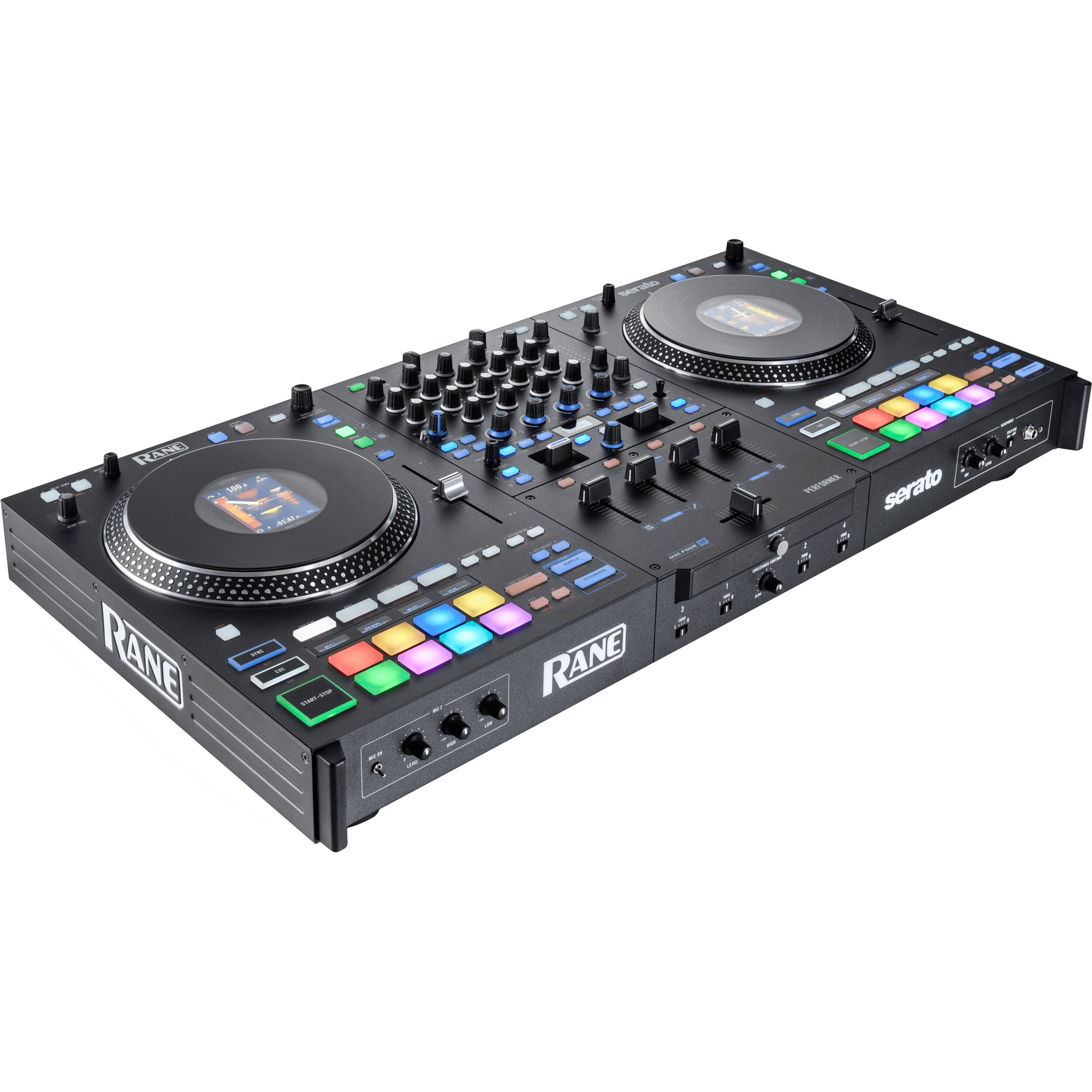 Rane Performer DJ controller with jog wheels, control knobs, and mixing interface for professional DJ setups