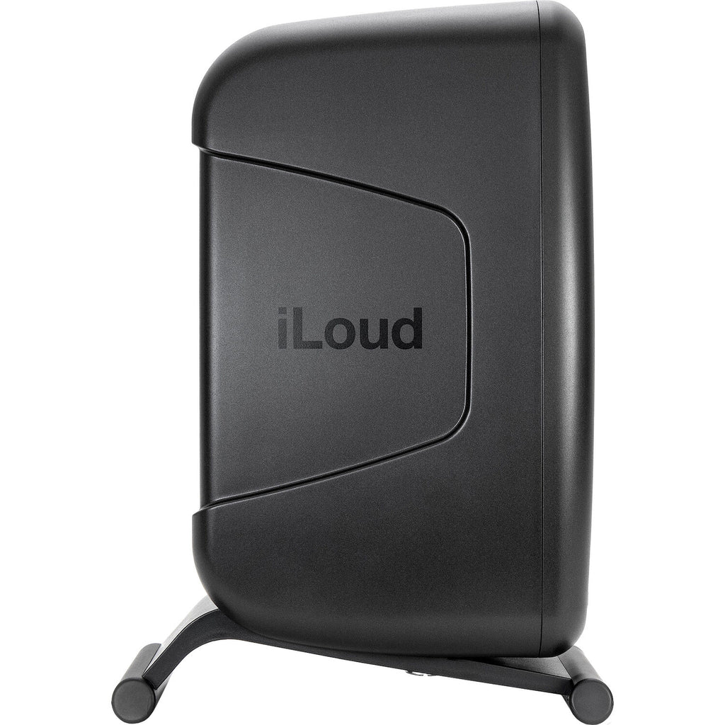 IK Multimedia iLoud MTM MK2 active nearfield monitors, compact studio speakers with sleek black finish and detailed speaker drivers.