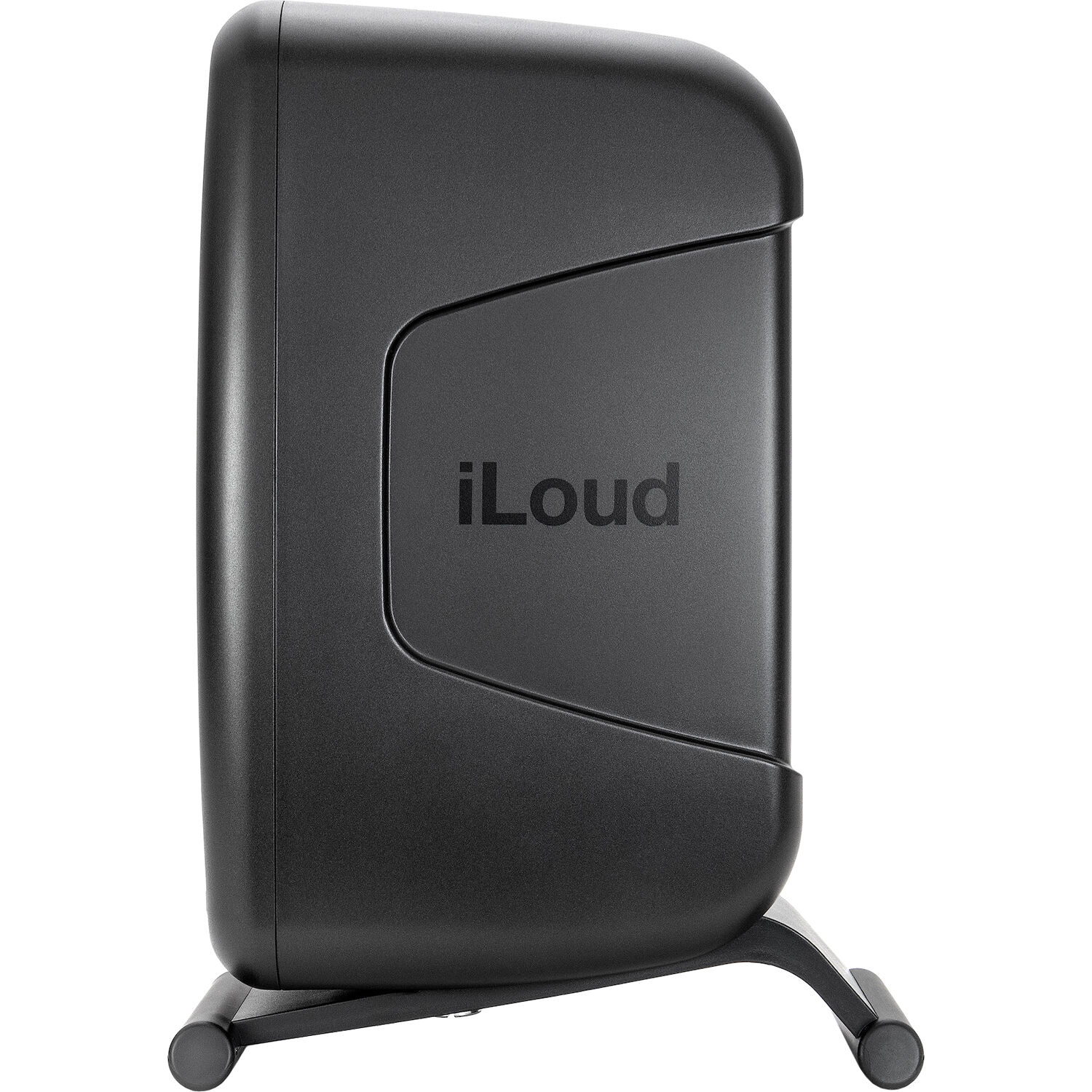 IK Multimedia iLoud MTM MK2 active nearfield monitors with sleek black finish and control knobs on the front panel.