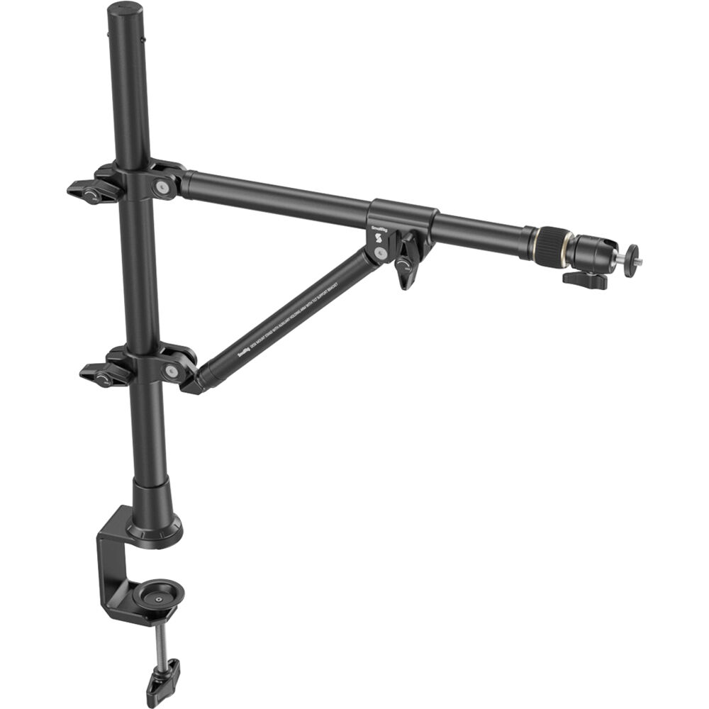 SmallRig desktop overhead photography and live streaming bracket mounted on a camera rig for professional video equipment setup.
