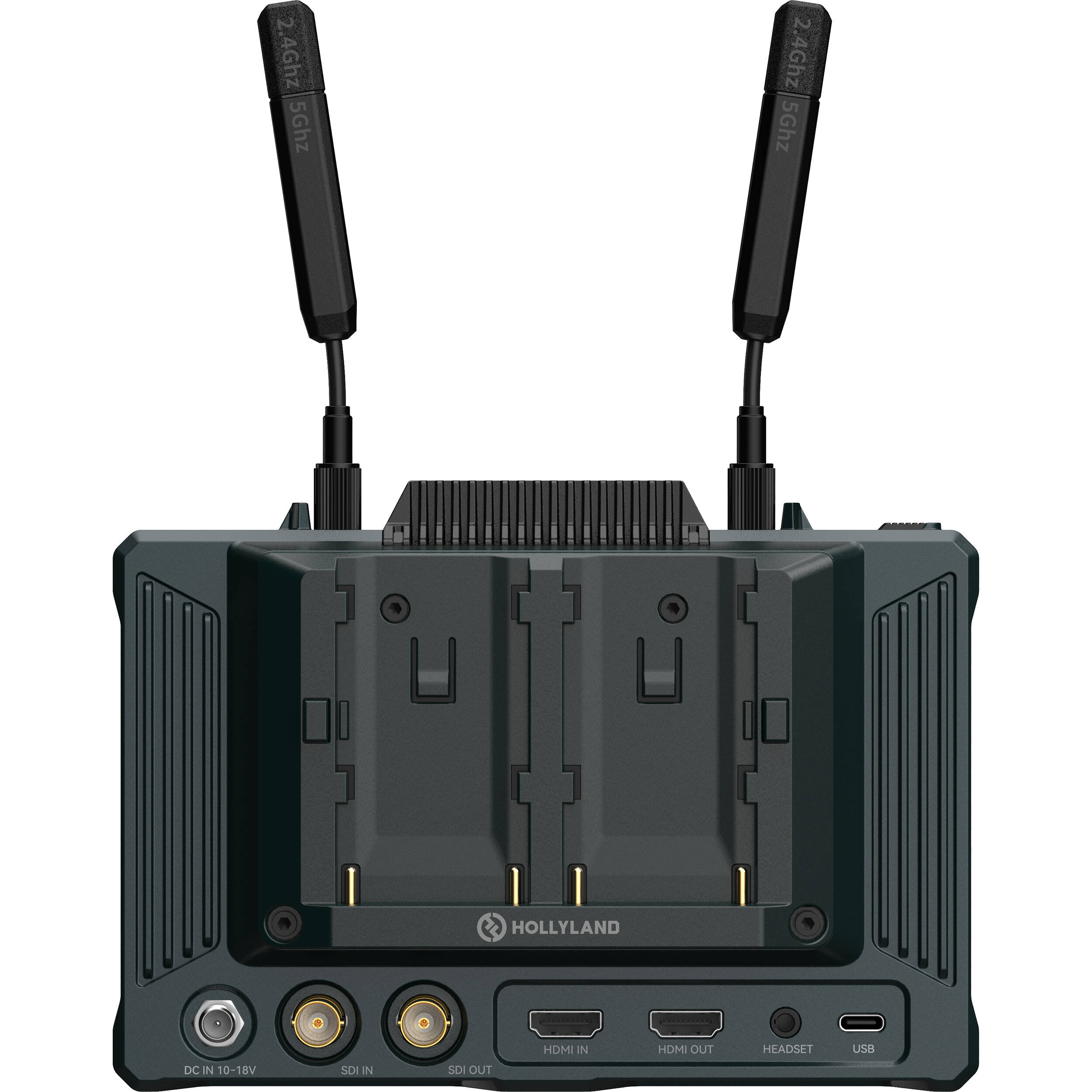 Hollyland Pyro 7 video monitors set with two high-resolution monitors for professional filming and video production.