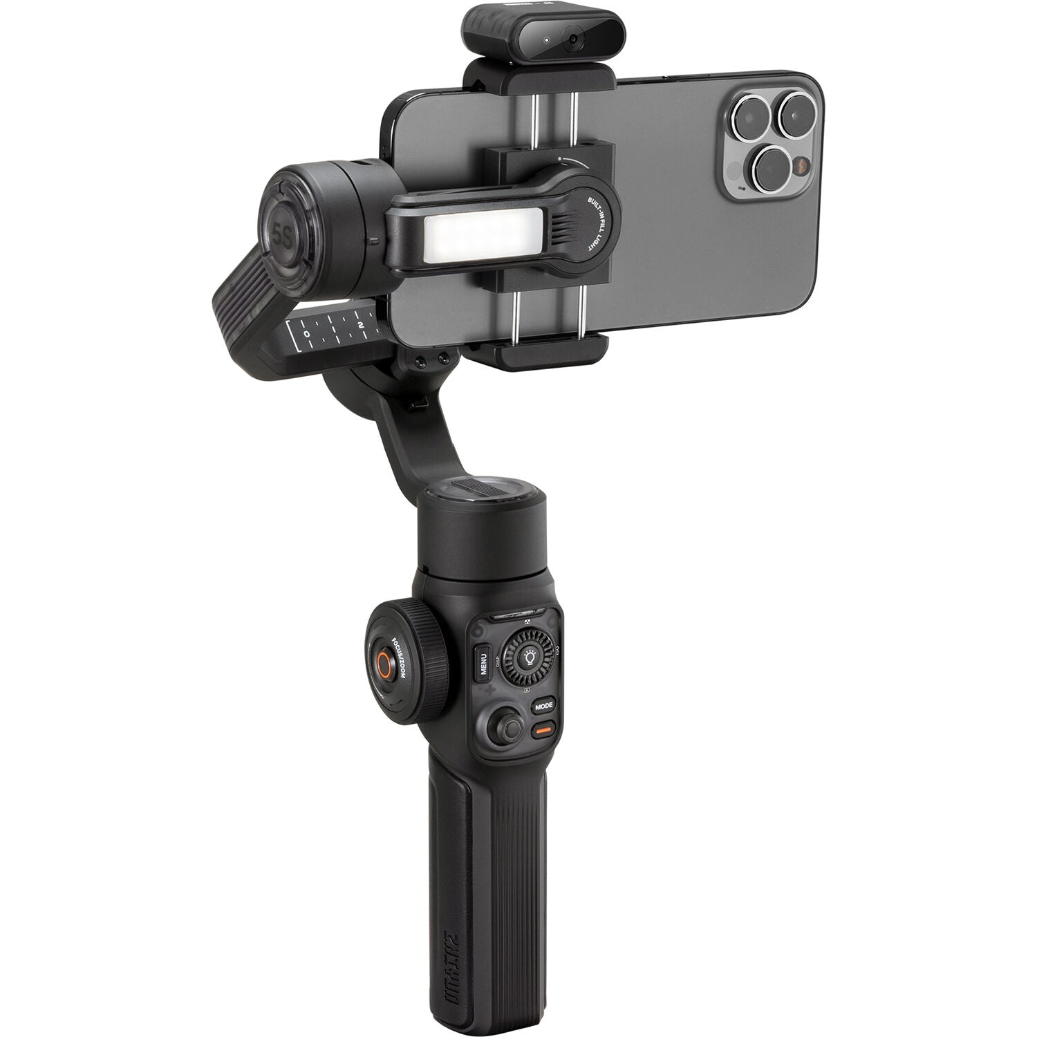 Zhiyun Smooth 5S AI handheld gimbal stabilizer for professional video recording, featuring advanced stabilization technology.