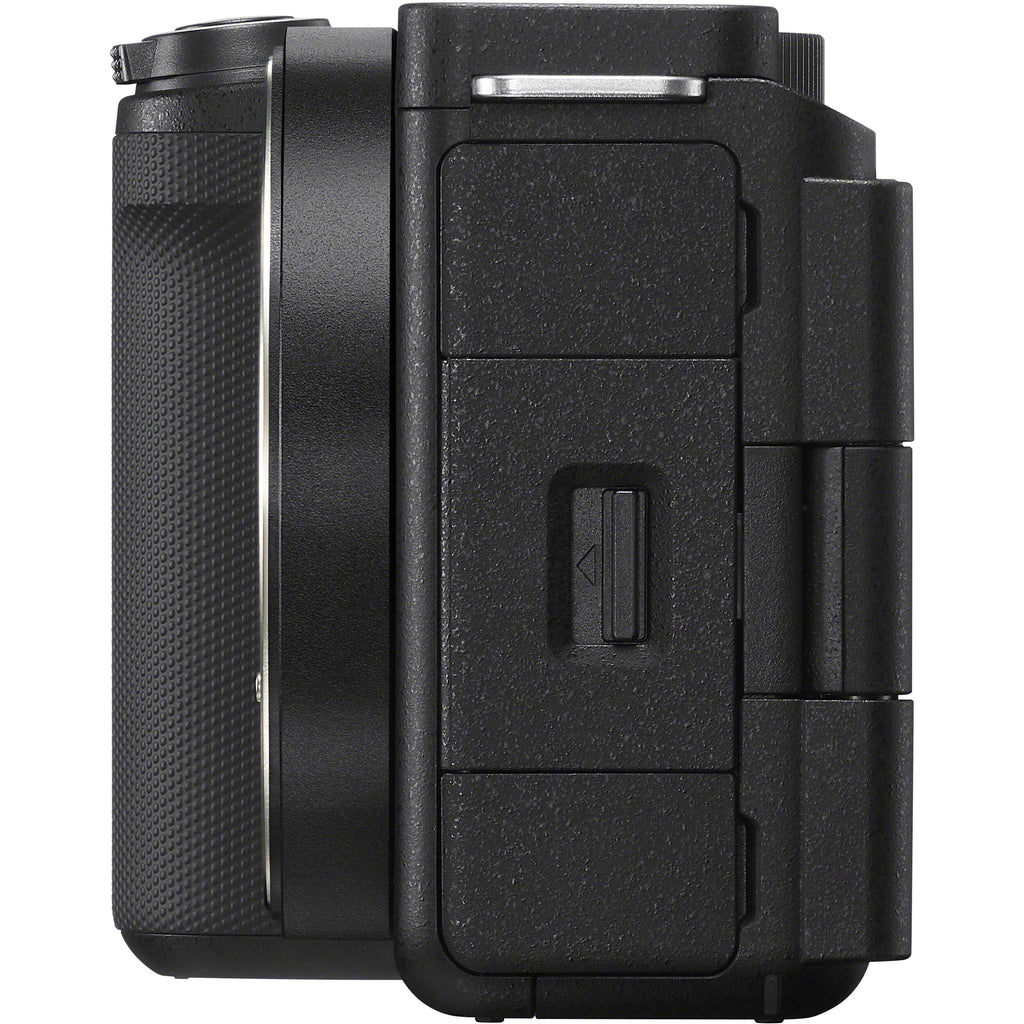 Sony ZV-E10 II mirrorless camera with 16-50mm zoom lens, ideal for high-quality video recording and content creation.