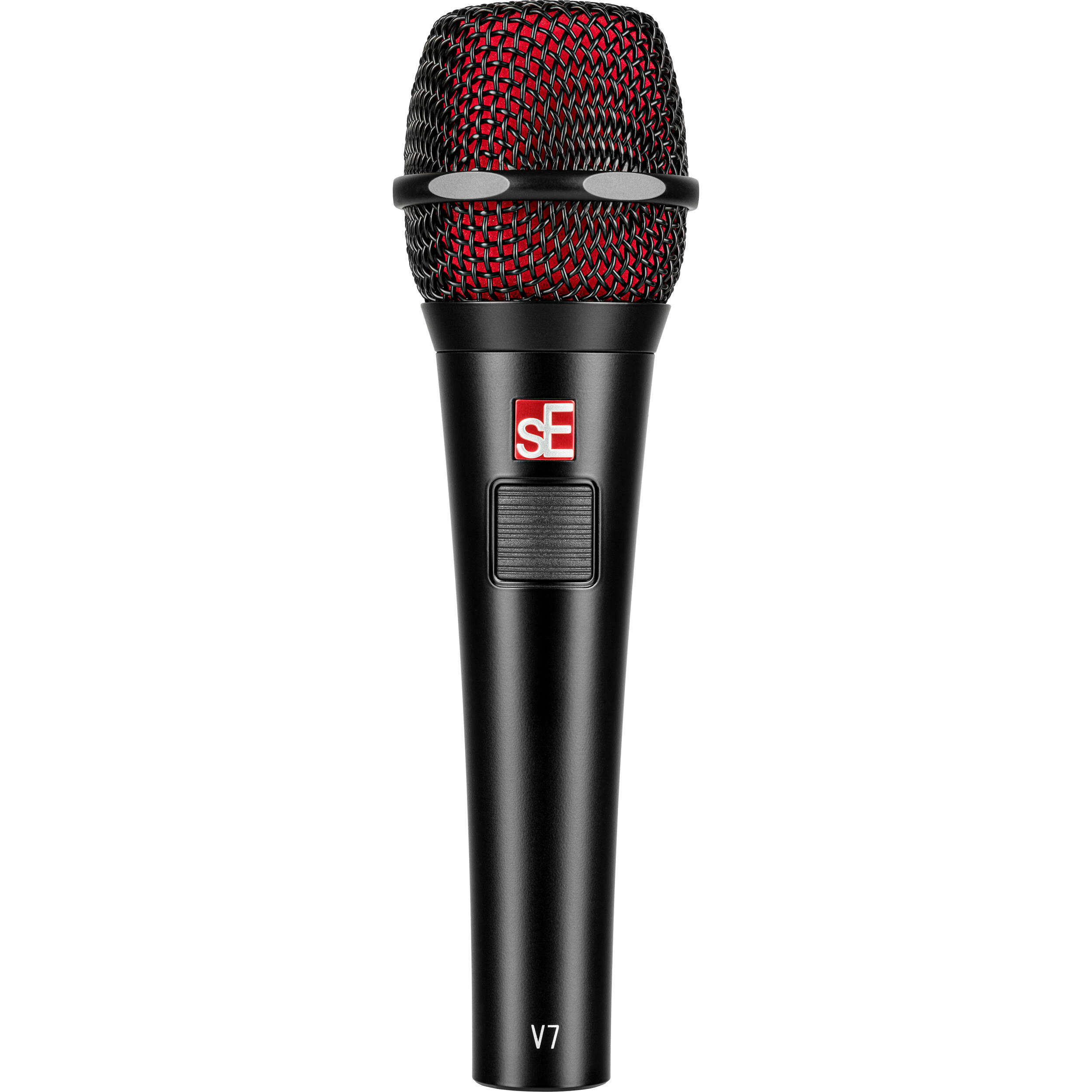 SE Electronics V7 PTT dynamic microphone with push-to-talk button, designed for professional audio and broadcasting.