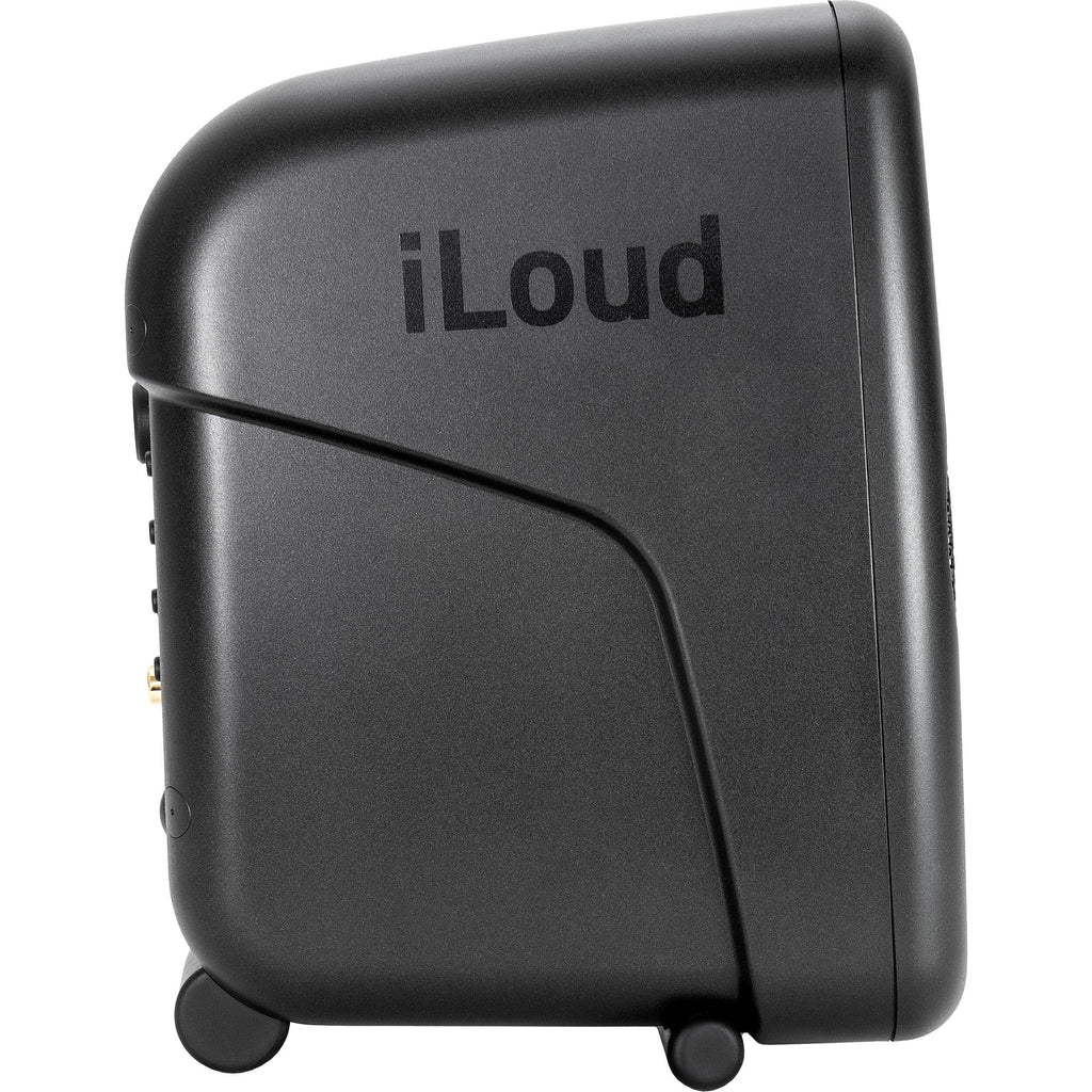 IK Multimedia iLoud Micro Monitor Pro active nearfield monitor with compact design and control knobs for studio audio.