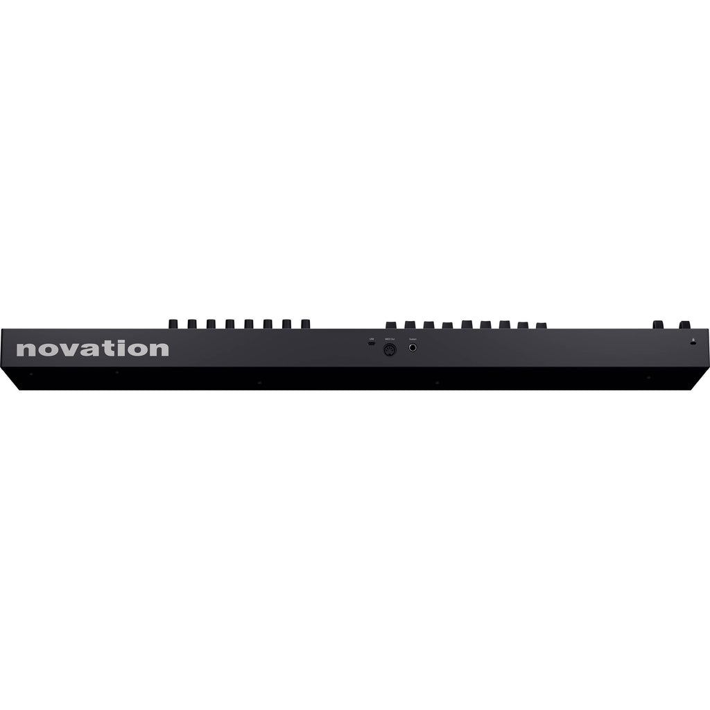 Novation Launchkey 61 MK4 MIDI keyboard with 61 keys, control pads, and knobs for music production and performance.
