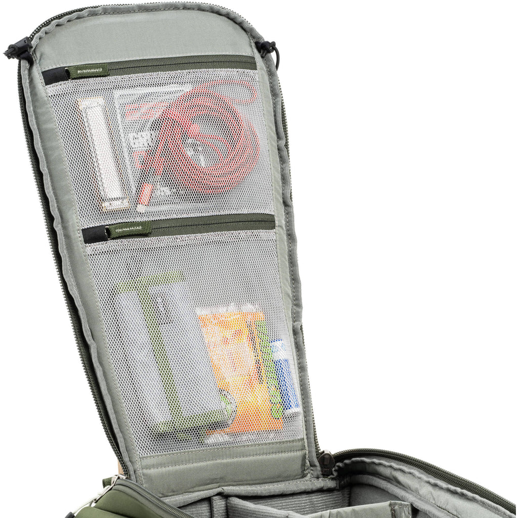 Think Tank Mindshift BackLight video equipment bag with padded compartments and adjustable straps for gear transport.