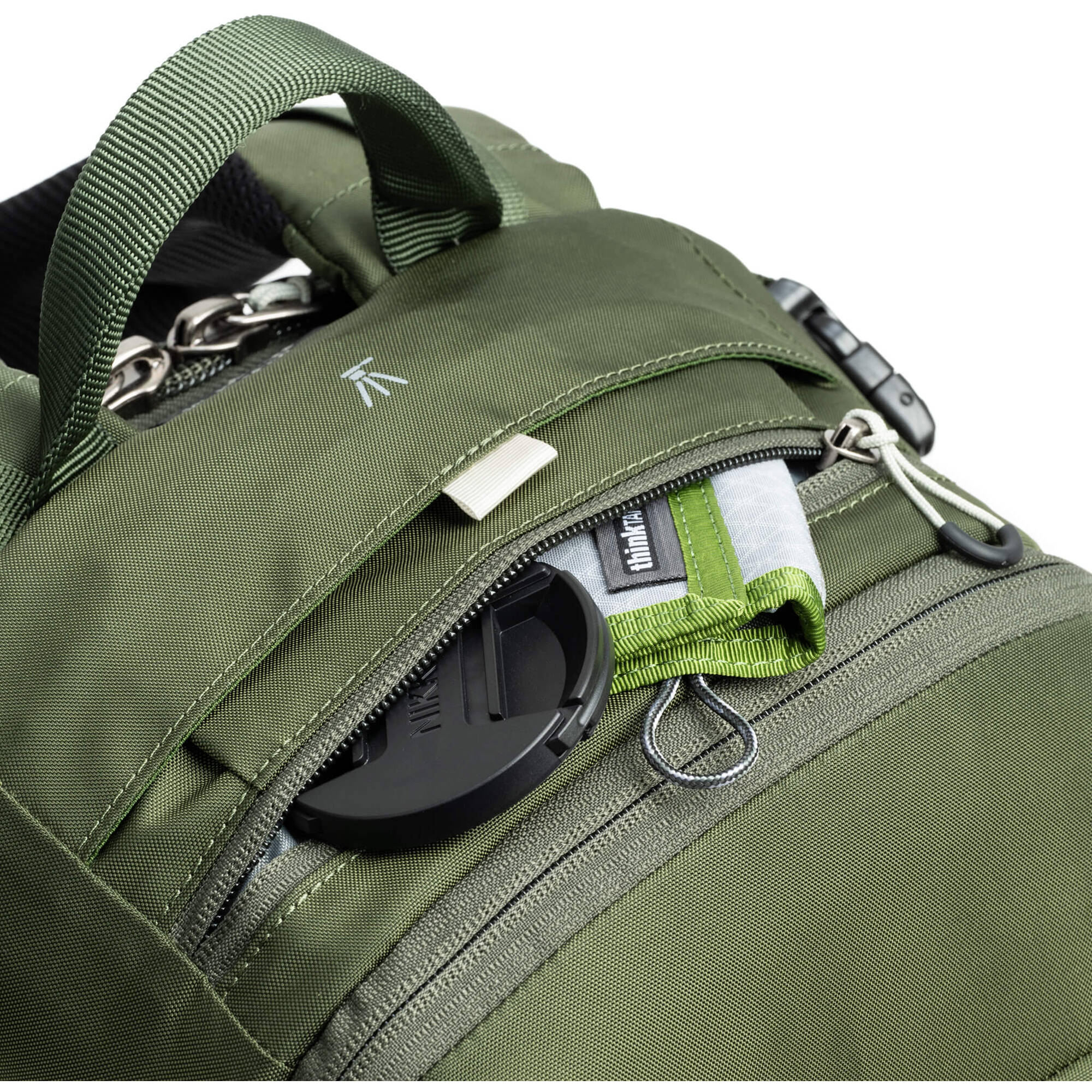 Think Tank Mindshift BackLight video equipment bag with padded compartments for cameras and accessories, black nylon exterior.