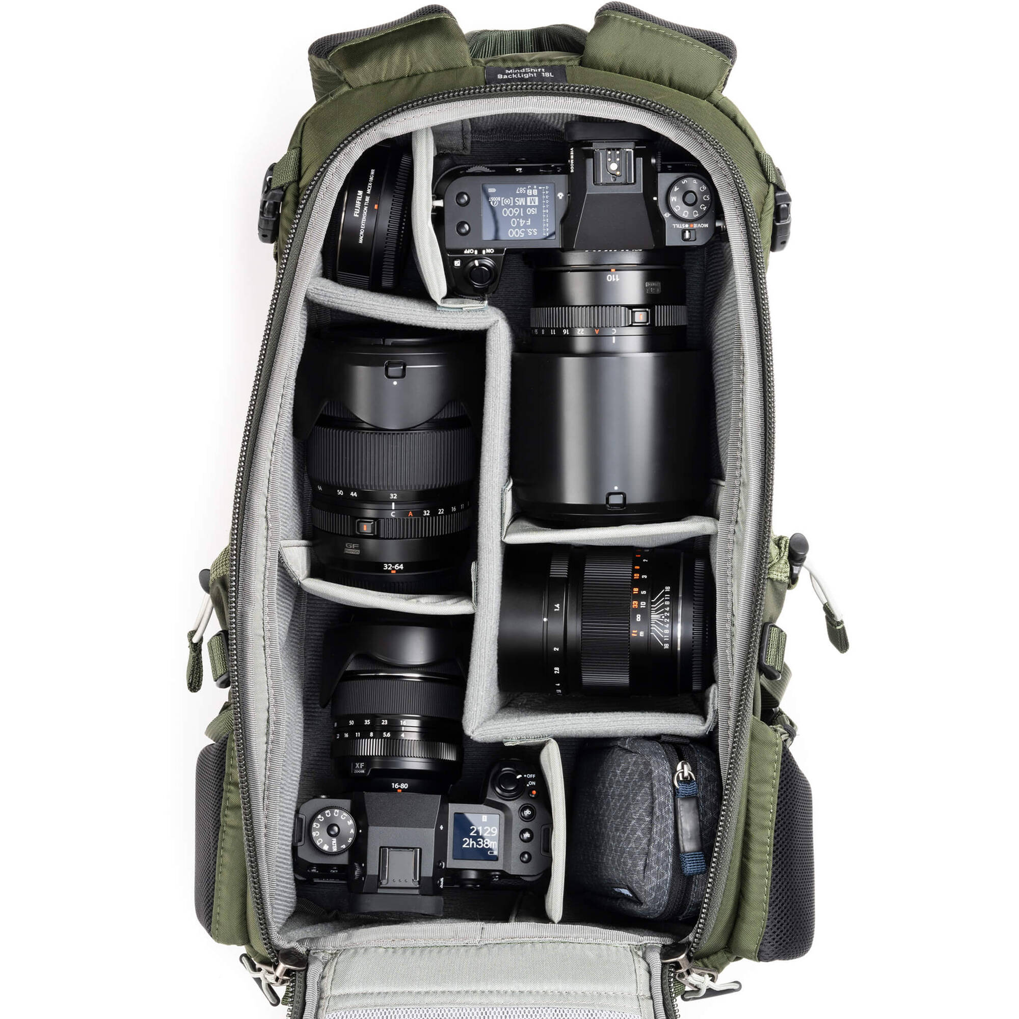 Think Tank Mindshift BackLight video equipment bag with padded compartments and adjustable straps for safe gear storage.