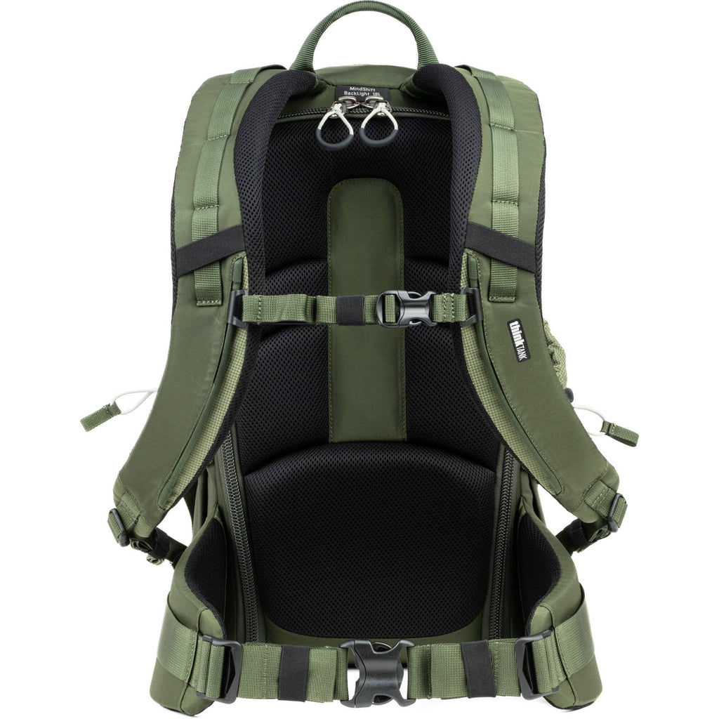 Think Tank Mindshift BackLight video equipment bag with padded compartments and adjustable straps for professional gear storage