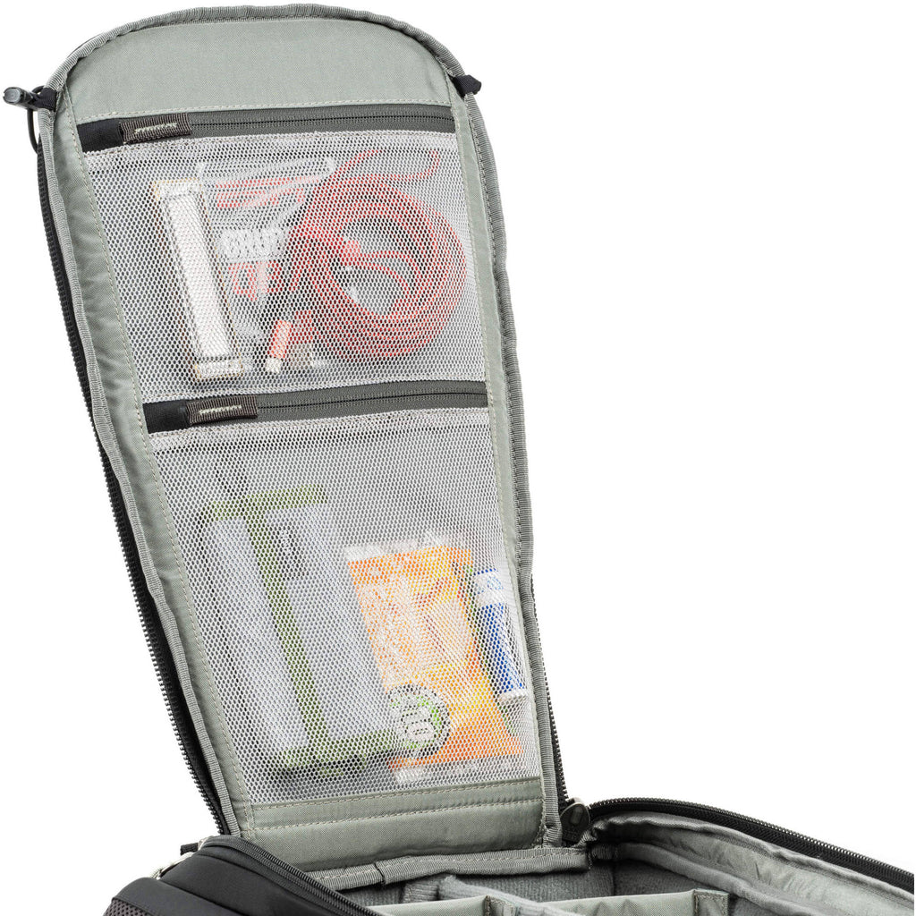 Think Tank Mindshift BackLight video equipment bag with padded compartments and adjustable straps for camera gear storage.