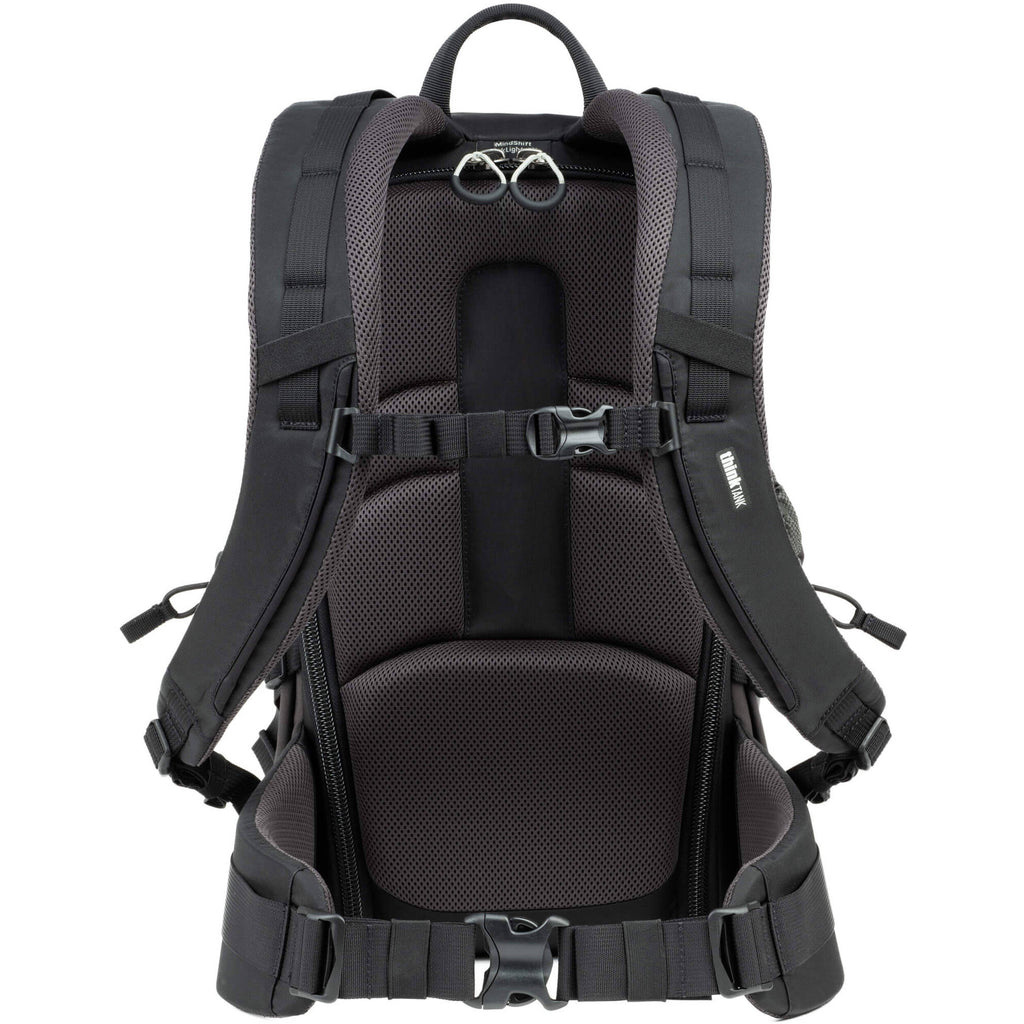 Think Tank Mindshift BackLight video equipment bag with padded compartments for camera gear and accessories.