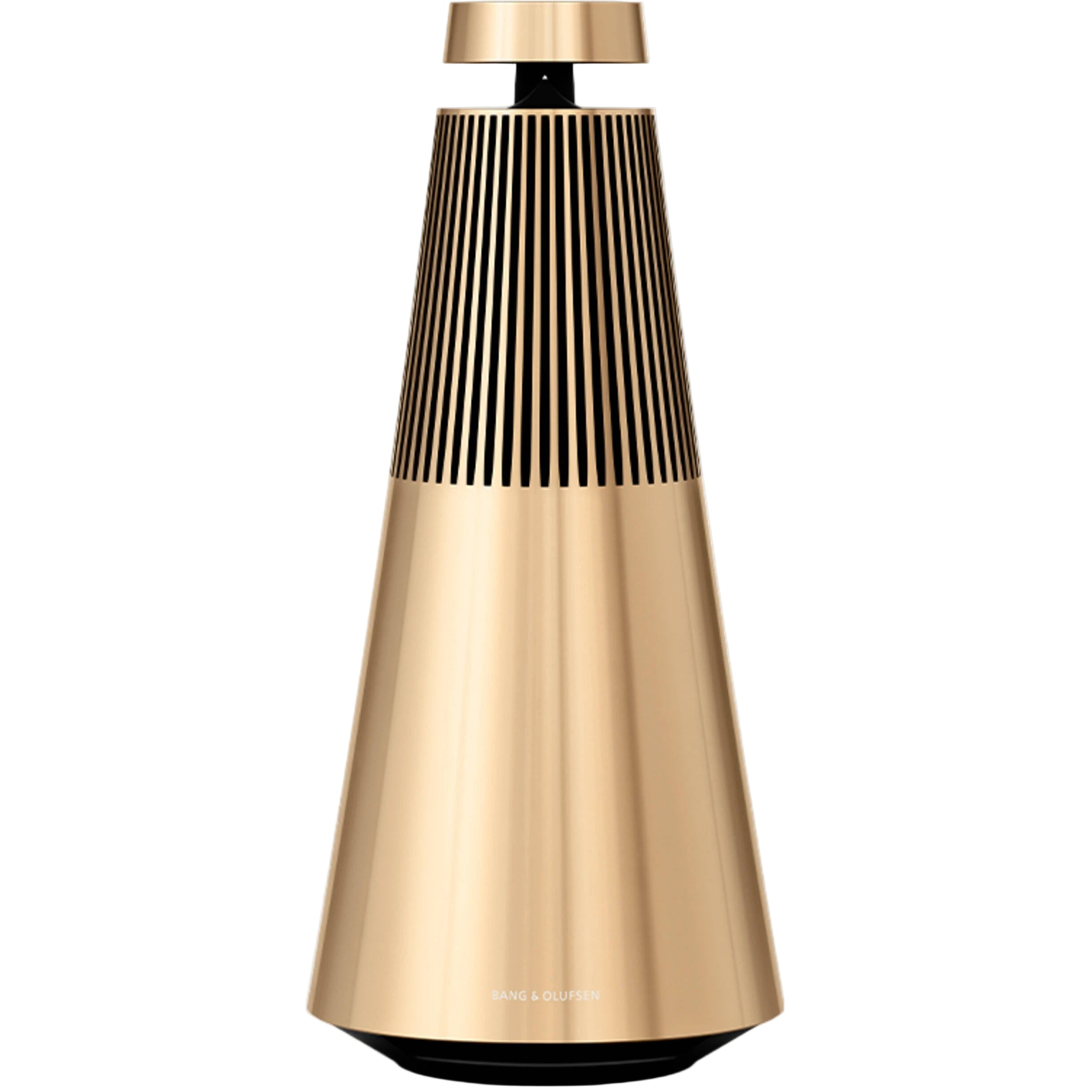 Wireless Bang & Olufsen Beosound 2 3rd Gen speaker with sleek black design and modern cylindrical shape.
