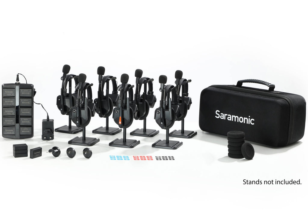 Saramonic WiTalk9 WT7S 7-person video equipment set with wireless microphones and accessories for professional audio recording