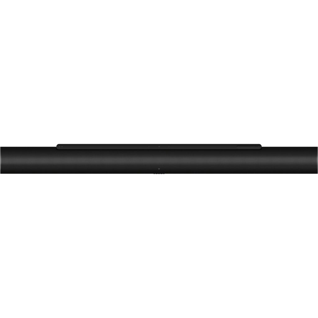 Sonos Arc Ultra soundbar for TV, sleek black design with multiple speaker drivers and a slim profile for enhanced audio experience.