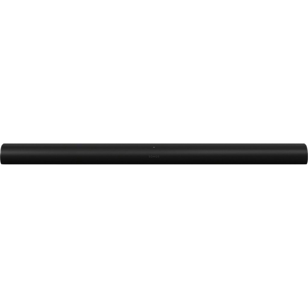 Sonos Arc Ultra soundbar with sleek black design and multiple speaker drivers for immersive TV audio.