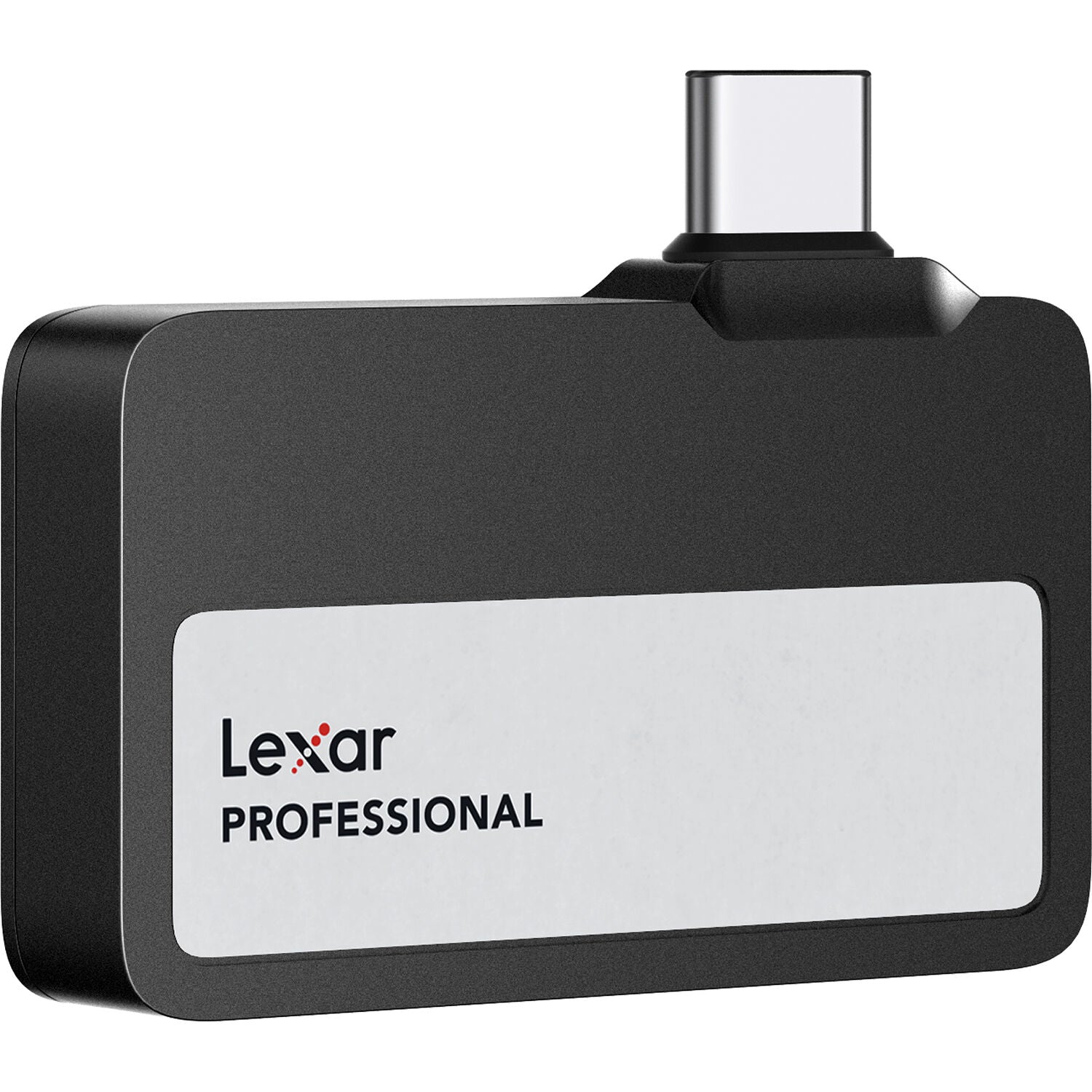 Lexar Go Portable External SSD drive with sleek black design, compact storage device for quick data transfer and backup.