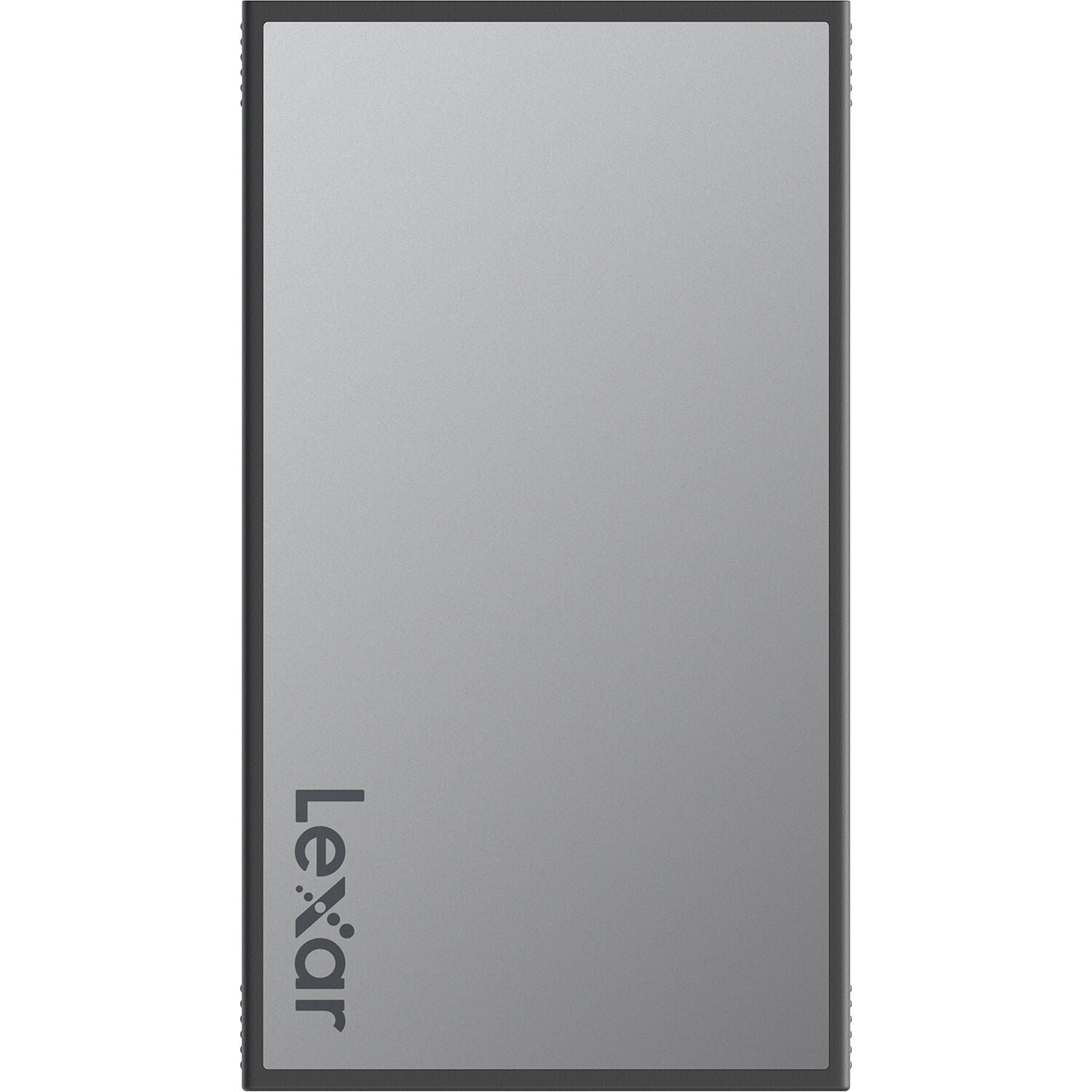 Lexar Workflow Portable SSD external drive with sleek black design and compact size for fast data transfer and storage.