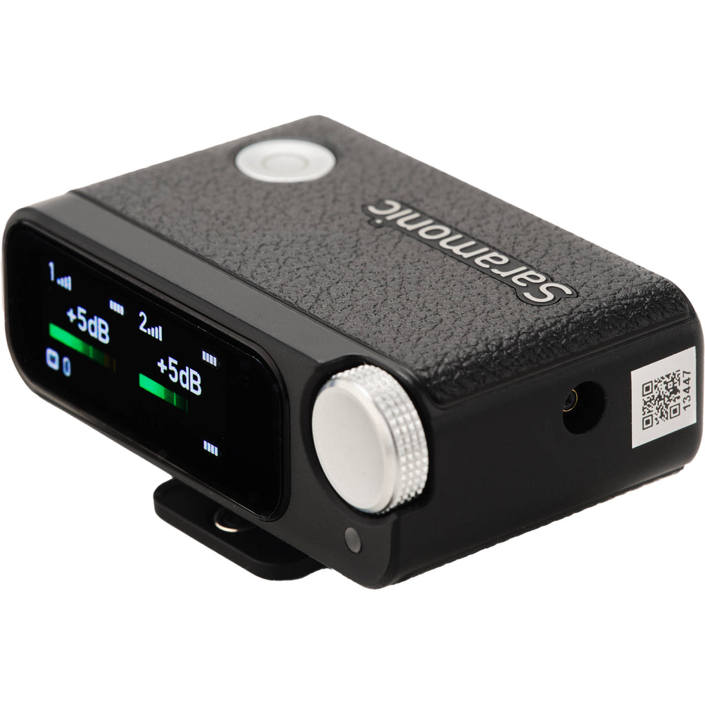 Saramonic Ultra Creator Wireless Microphone System with transmitter and receiver units, compact design for content creation and filming.