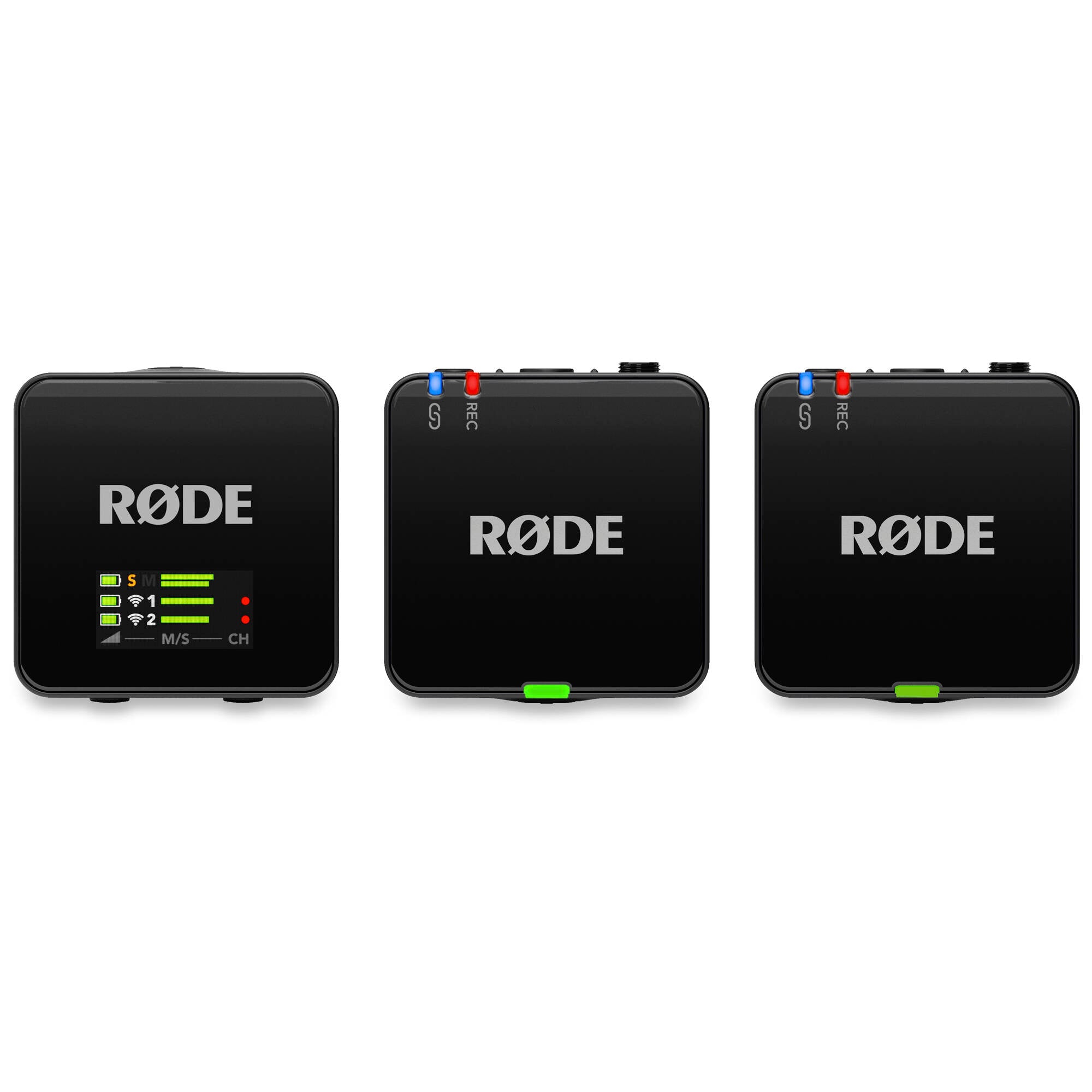 Rode Wireless GO 3 wireless microphone system with compact transmitter and receiver, ideal for content creation and videography.