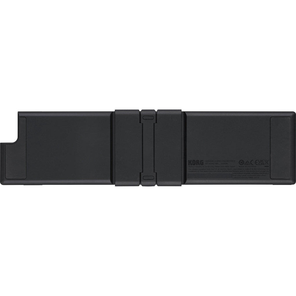 Korg nanoKEY Fold black portable MIDI keyboard controller with foldable keys and compact design for music sequencing.