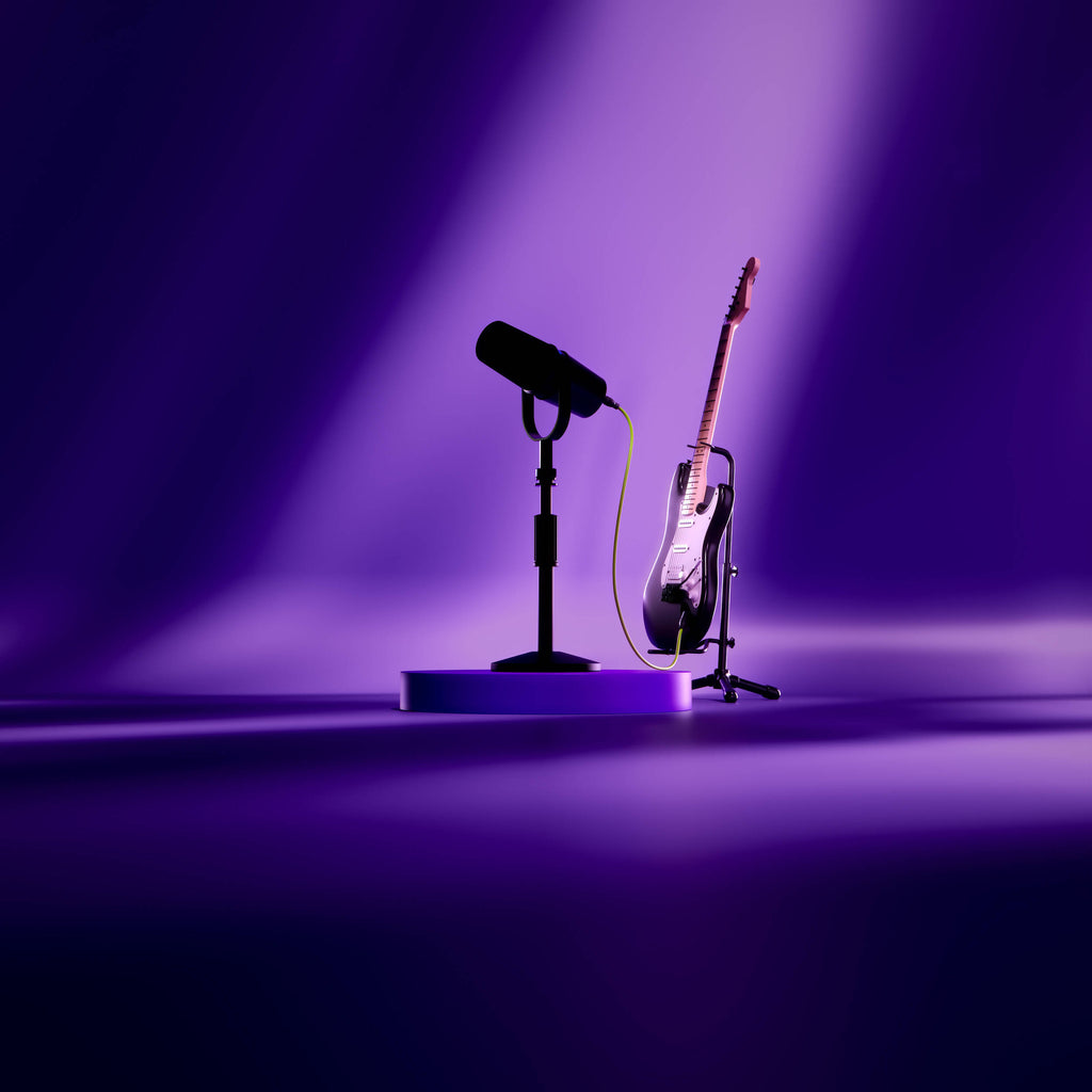 Shure MV7i USB microphone with black body and metal grille, designed for professional audio recording and streaming.