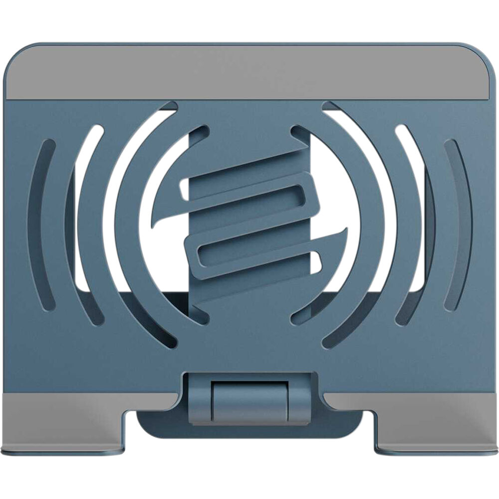 Reloop Stand Hub Pro laptop stand with adjustable height and sturdy design for ergonomic workspace setup.