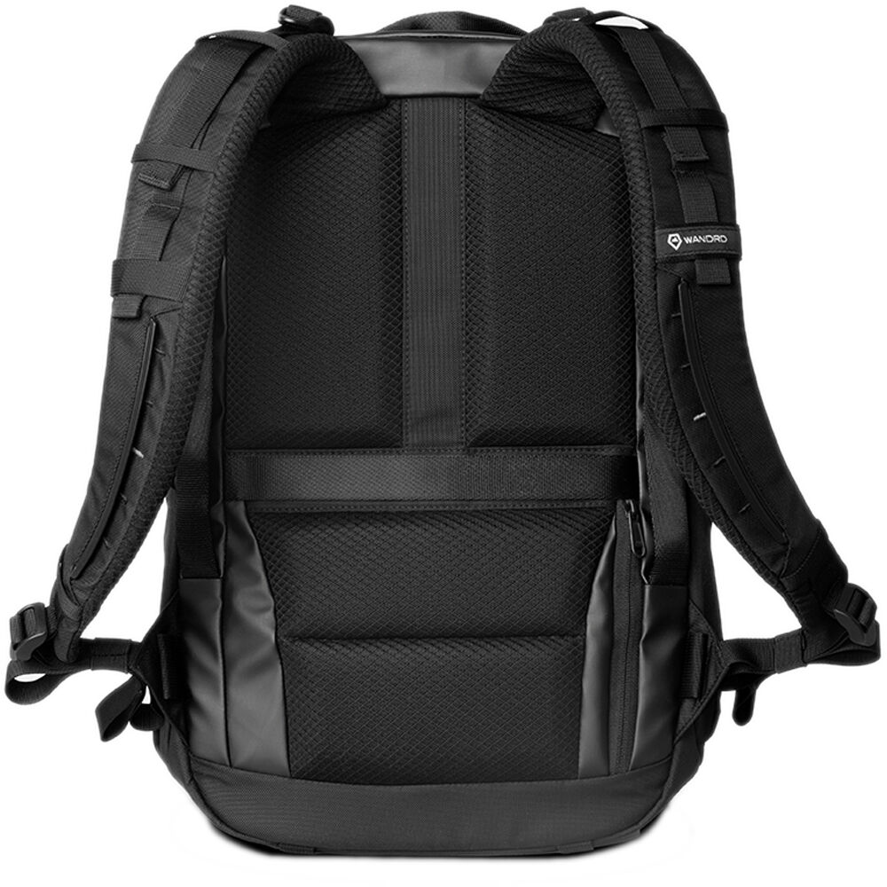 Wandrd Nimbus 18L video equipment bag with padded compartments and black exterior, designed for camera gear and accessories.