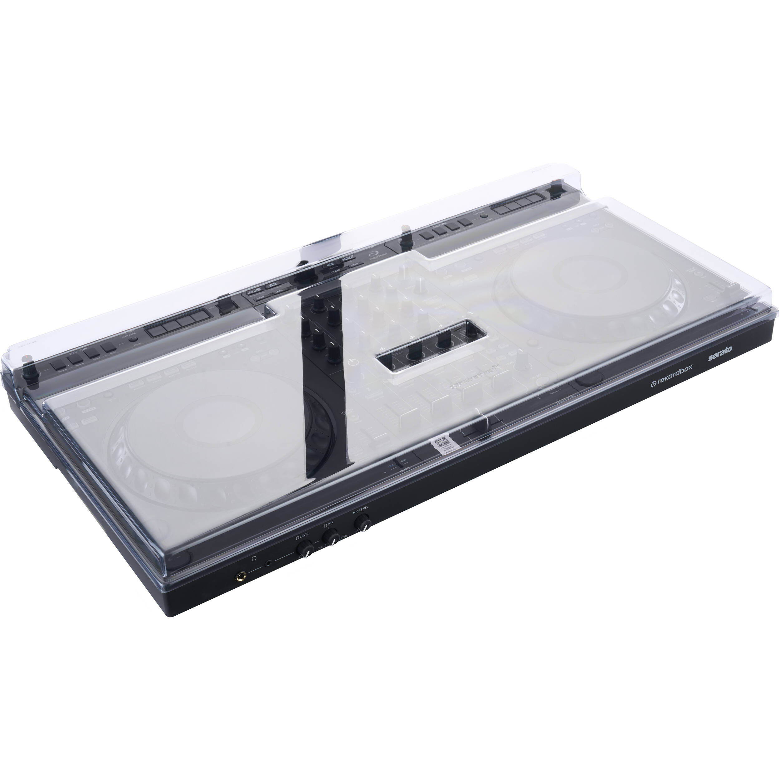 Decksaver AlphaTheta DDJ-GRV6 DJ cover showing a clear protective plastic cover for Pioneer DJ controller with precise fit and branding