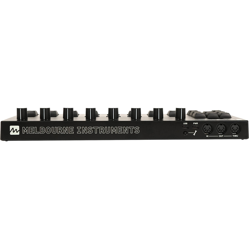 Melbourne Instruments Roto-Control MIDI controller with rotary knobs and buttons for music production and live performance.