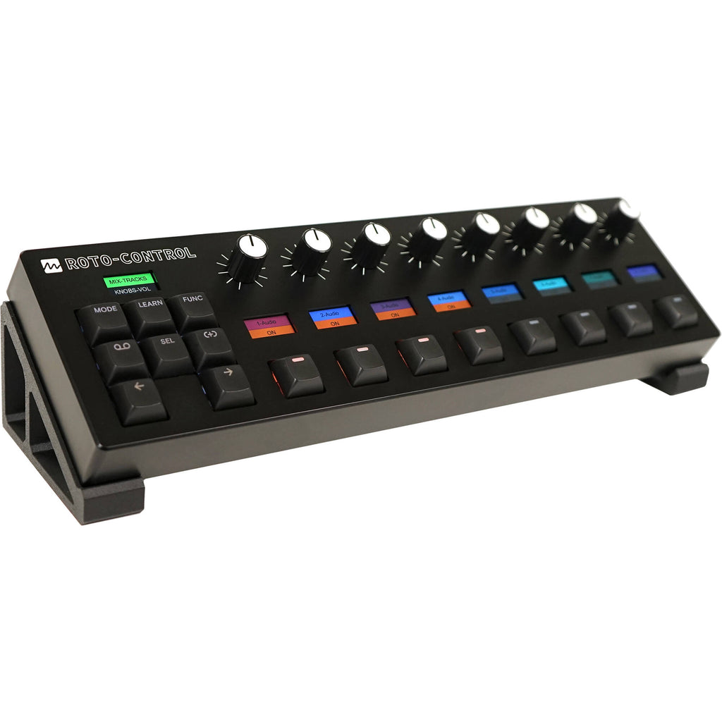 Melbourne Instruments Roto-Control MIDI controller with rotary knobs and buttons, designed for music production and live performance.