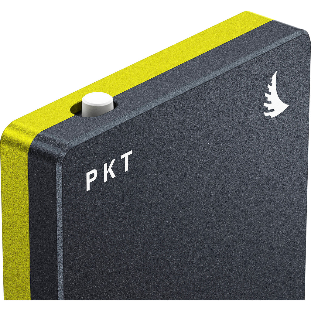Angelbird SSD2GO PKT portable external SSD drive with sleek black casing and USB-C connection.