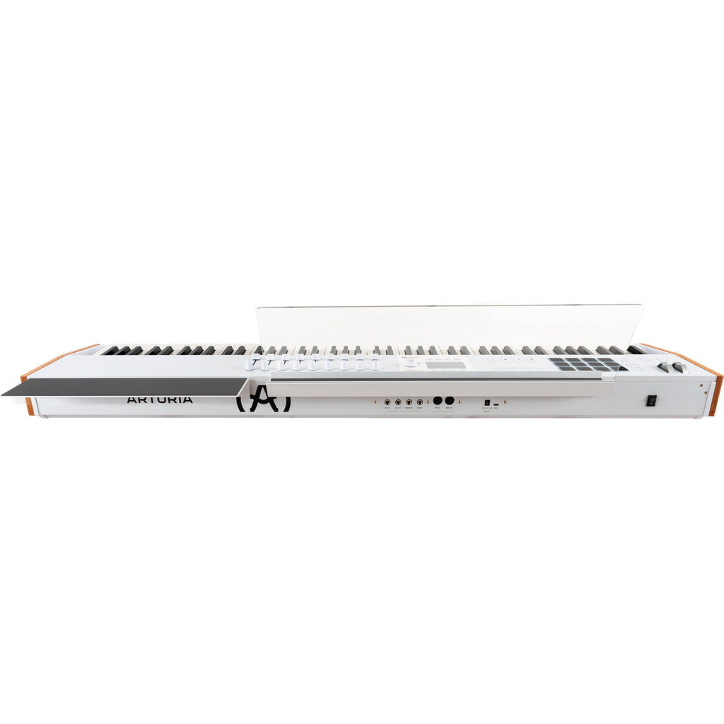 Arturia KeyLab 88 MK3 MIDI keyboard with 88 keys, control knobs, and pads, designed for music production and performance.