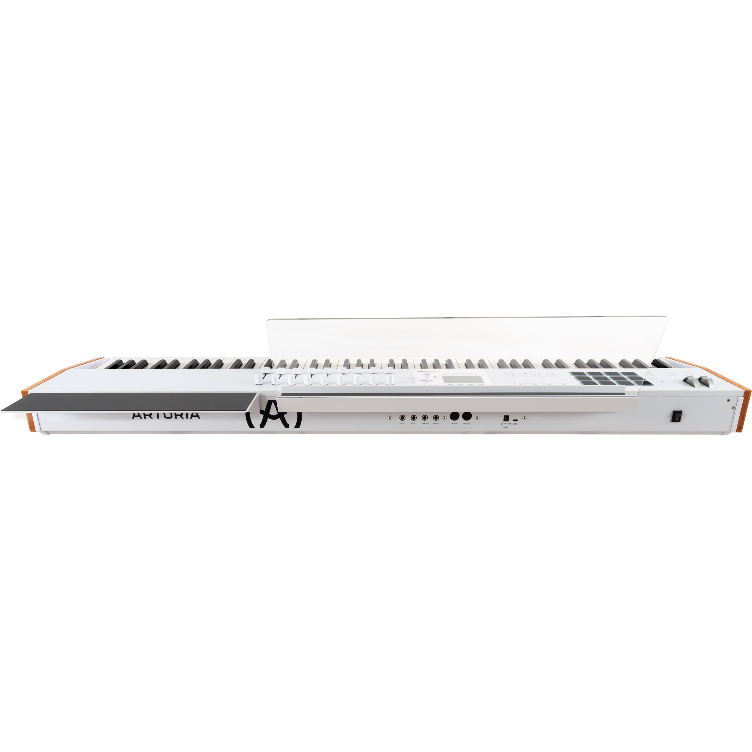 Arturia KeyLab 88 MK3 MIDI keyboard with 88 keys, control knobs, and pads, designed for music production and performance.
