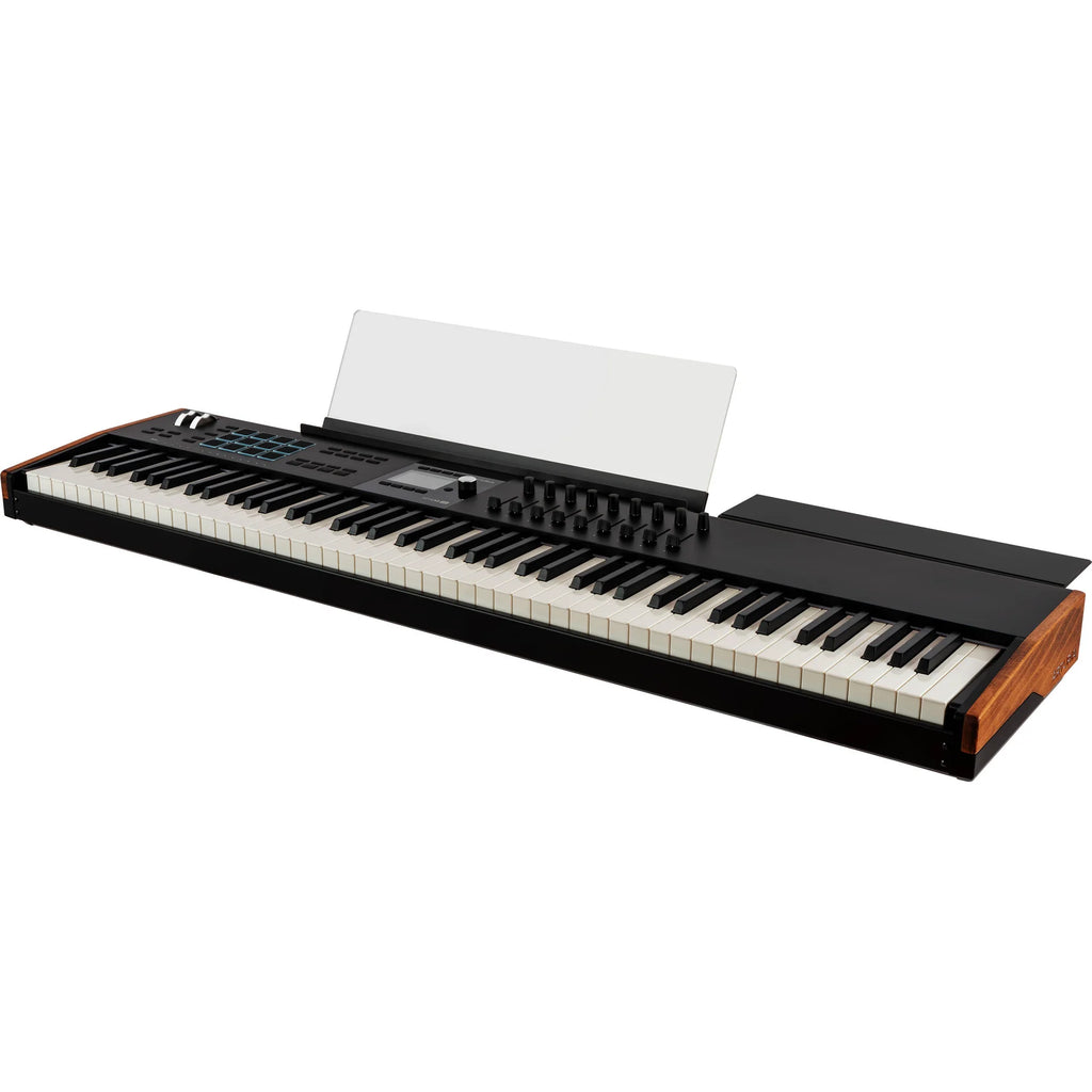 Arturia KeyLab 88 MK3 MIDI keyboard with 88 keys, control knobs, and pads, designed for music production and performance.