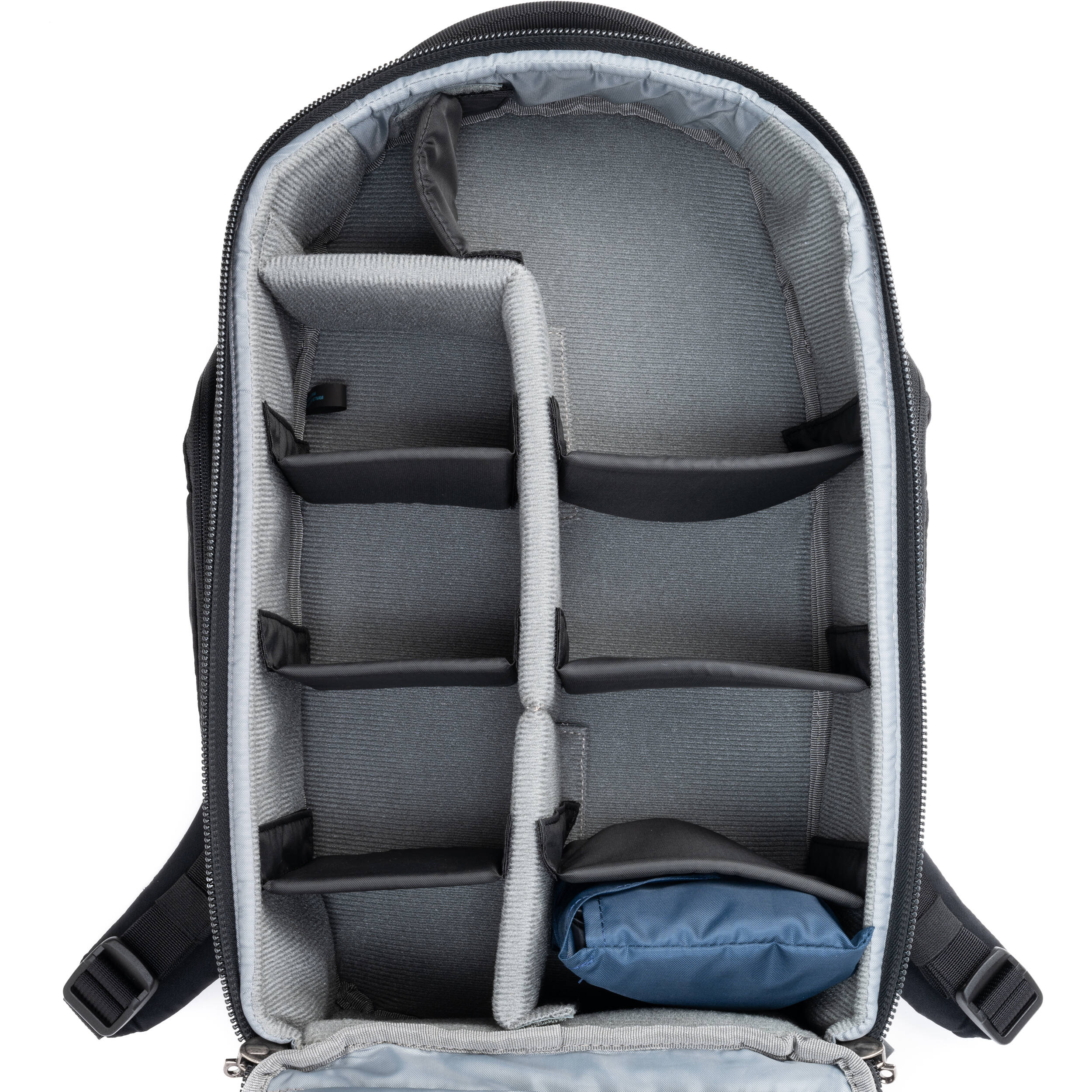 Think Tank Walker Pro Series backpack for video equipment with multiple compartments and padded straps, designed for professional videographers.